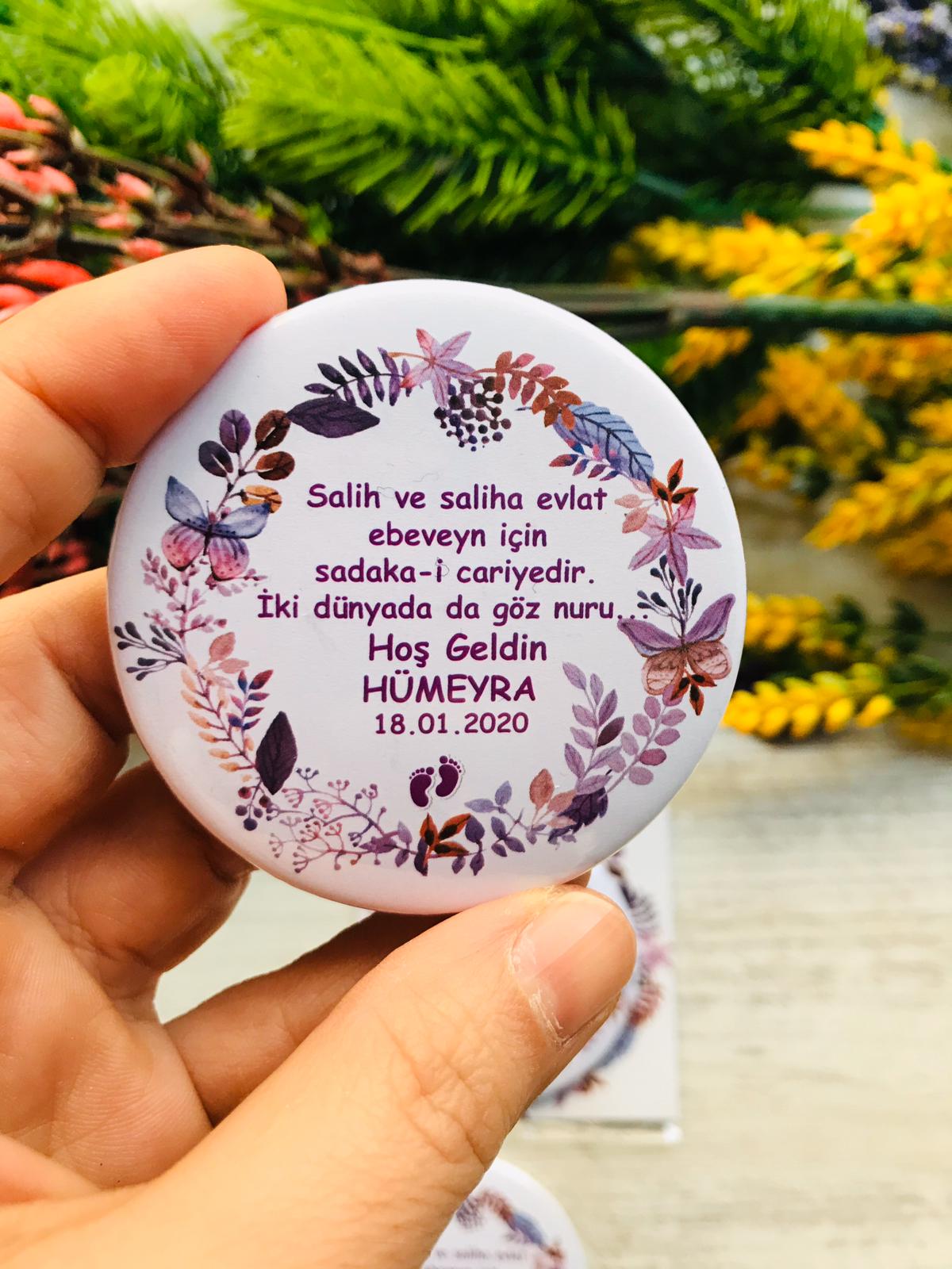 Kız Çocuk Mor Çiçekli Açacaklı Magnet