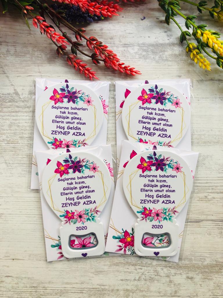 Balon Magnet Mor Çiçek Temalı