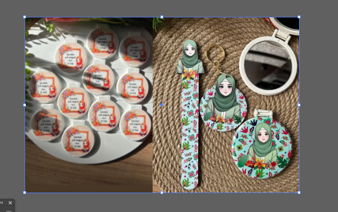 33 ayna +2 Adet Mavili Set