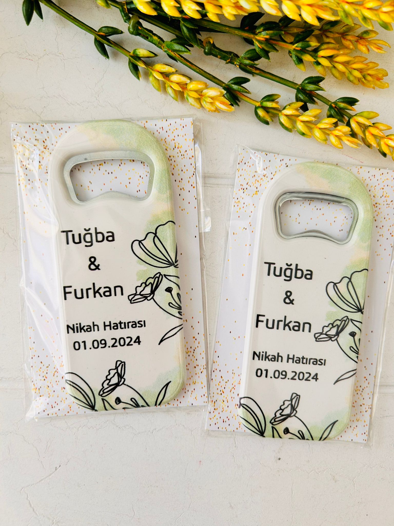 YEŞİL  ÇİÇEK  TEMALI UZUN AÇACAKLI MAGNET