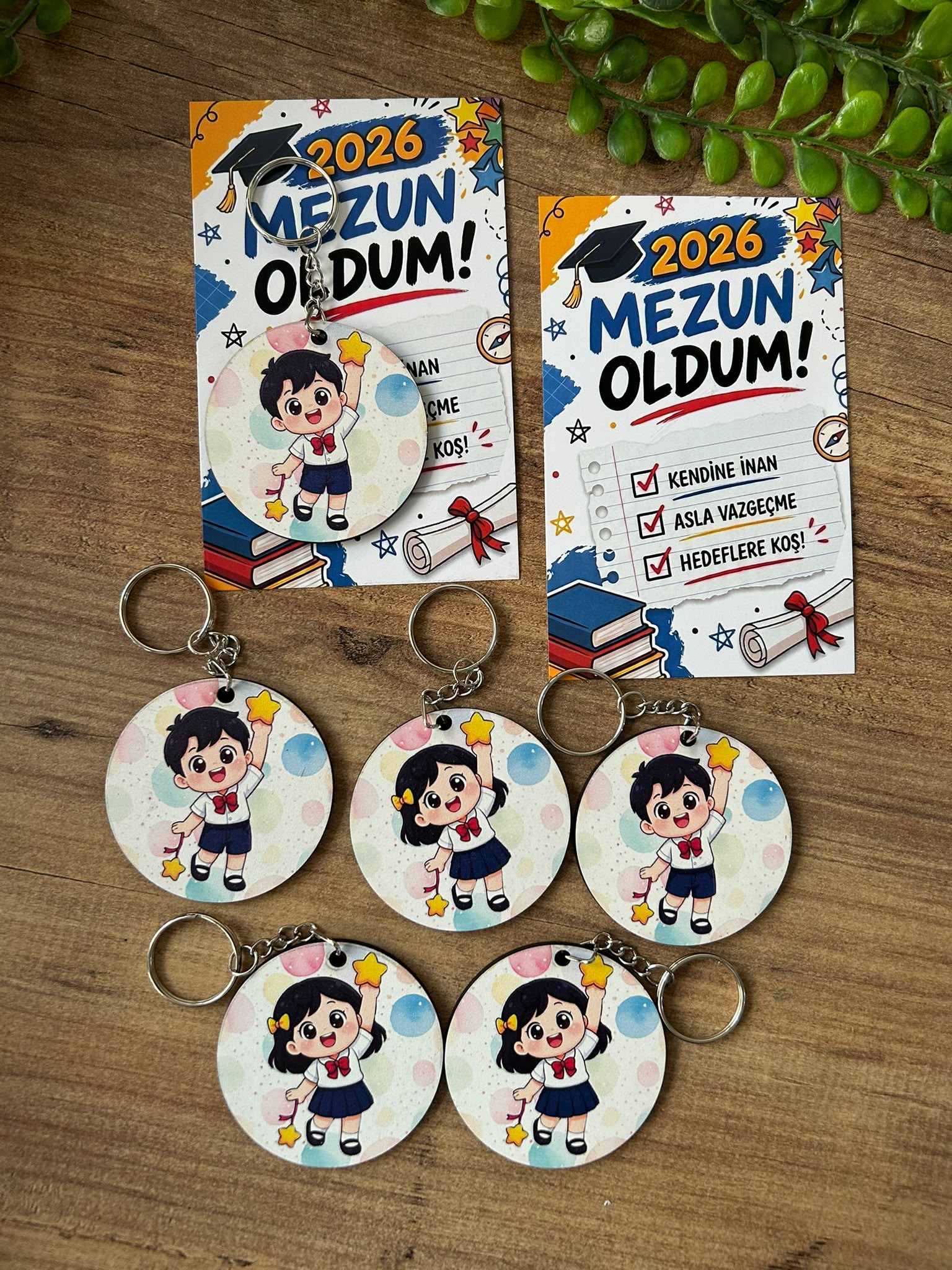İsimsiz Ahşap Mezuniyet Anahtarlık