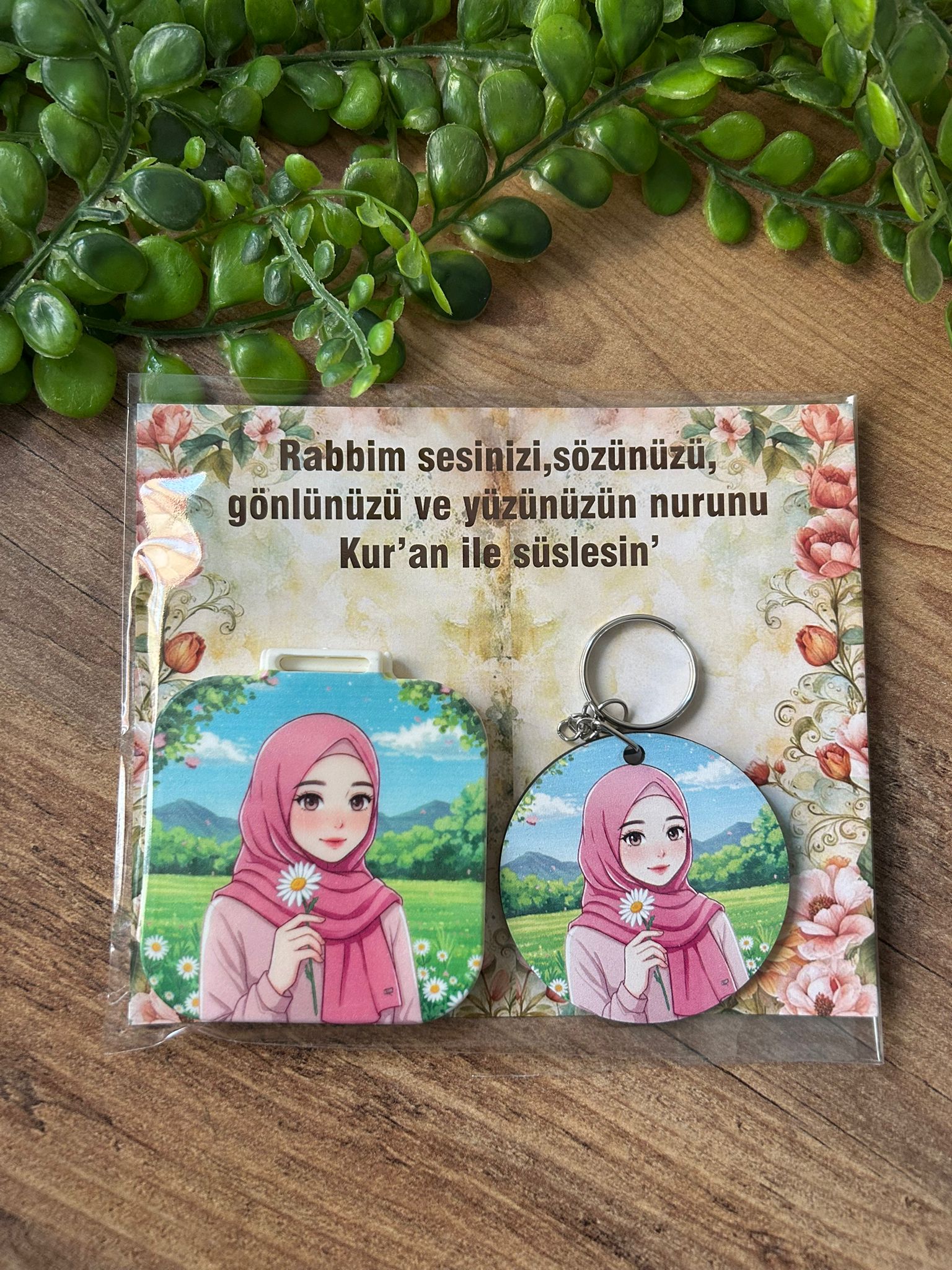 AYNA+AHŞAP ANAHTARLIK