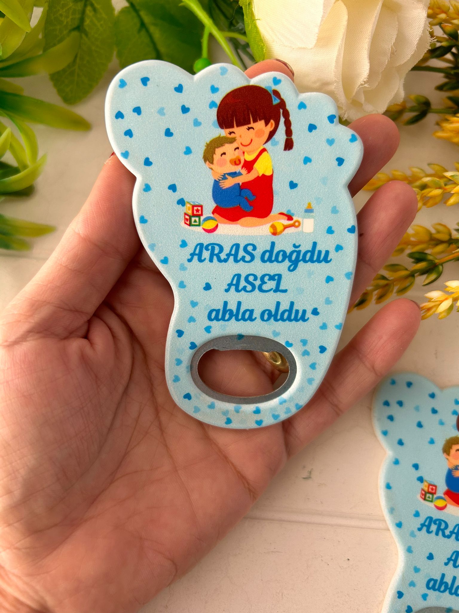 Ayak İzi Açacaklı Magnet Abla Erkek Kardeş