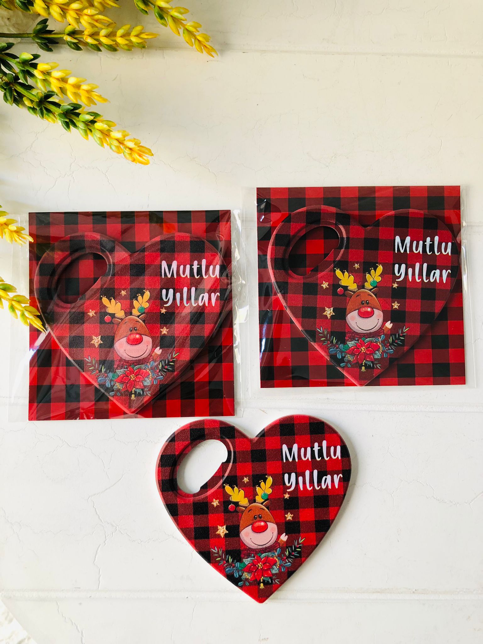 YENİ YIL TEMALI KALP MAGNET