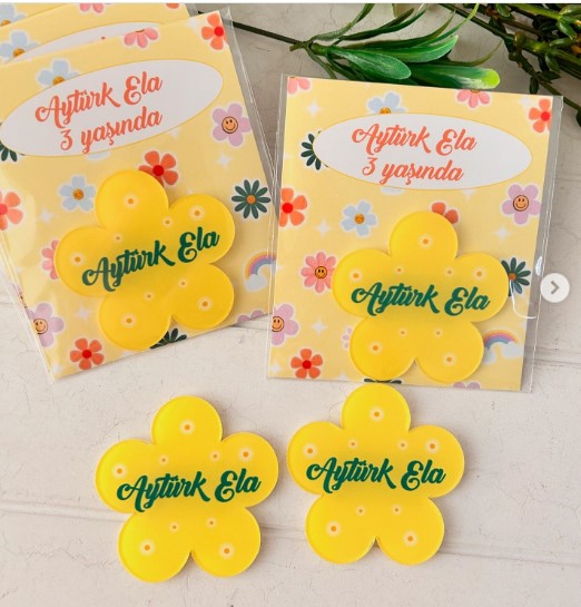 Papatya Temalı  Pleksi Magnet