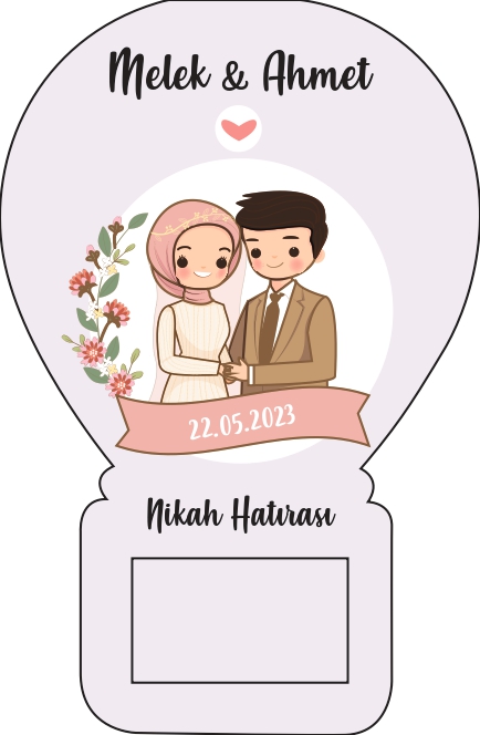 Gelin ve Damat Temalı Balon Magnet