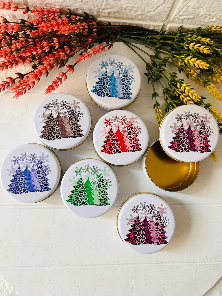 Yeni Yıl Temalı  Karışık  Noel Ağacı Mini Metal Kutu