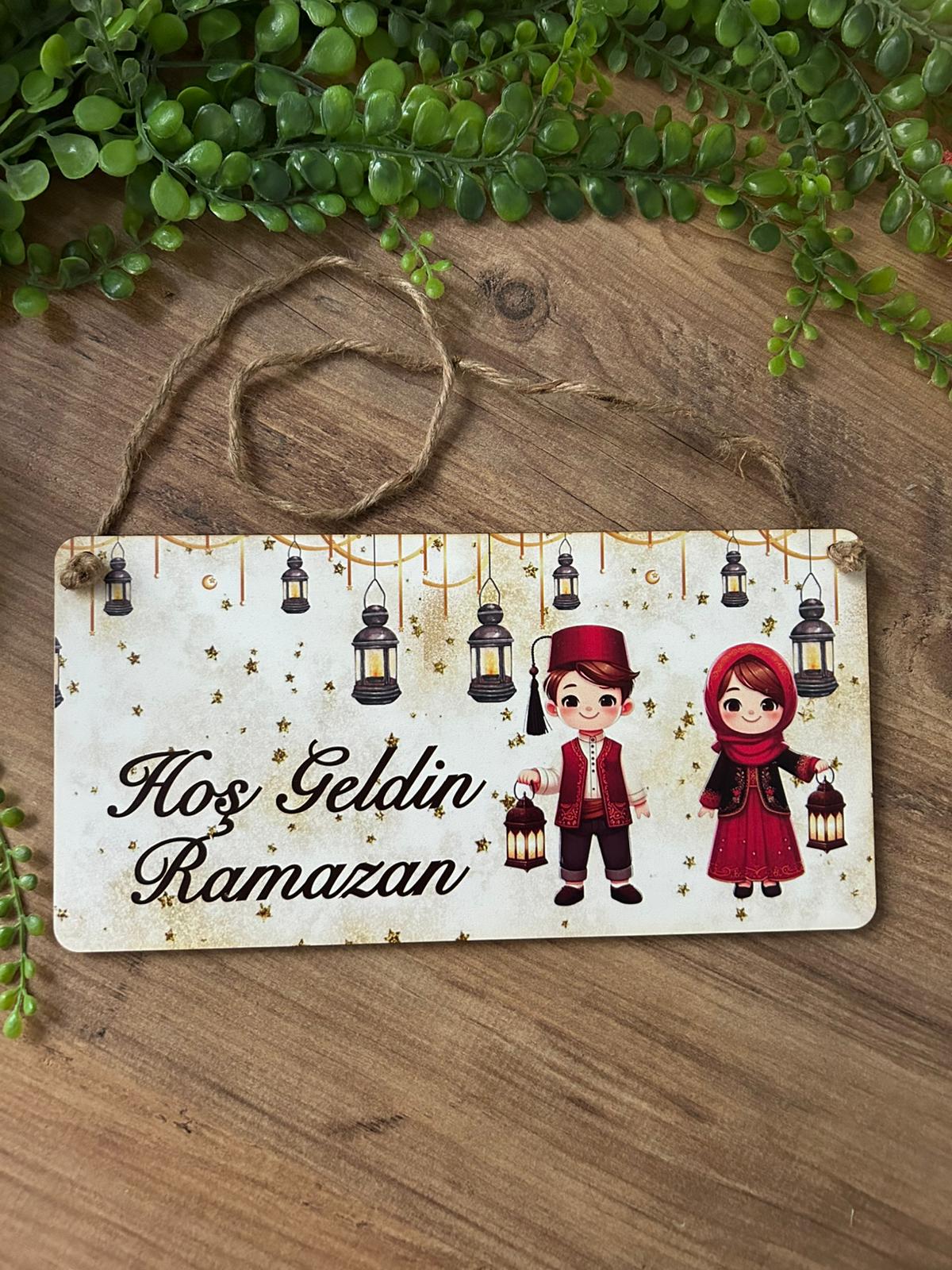 Hoş Geldin Ramazan Kapı Süsü 15x30 cm