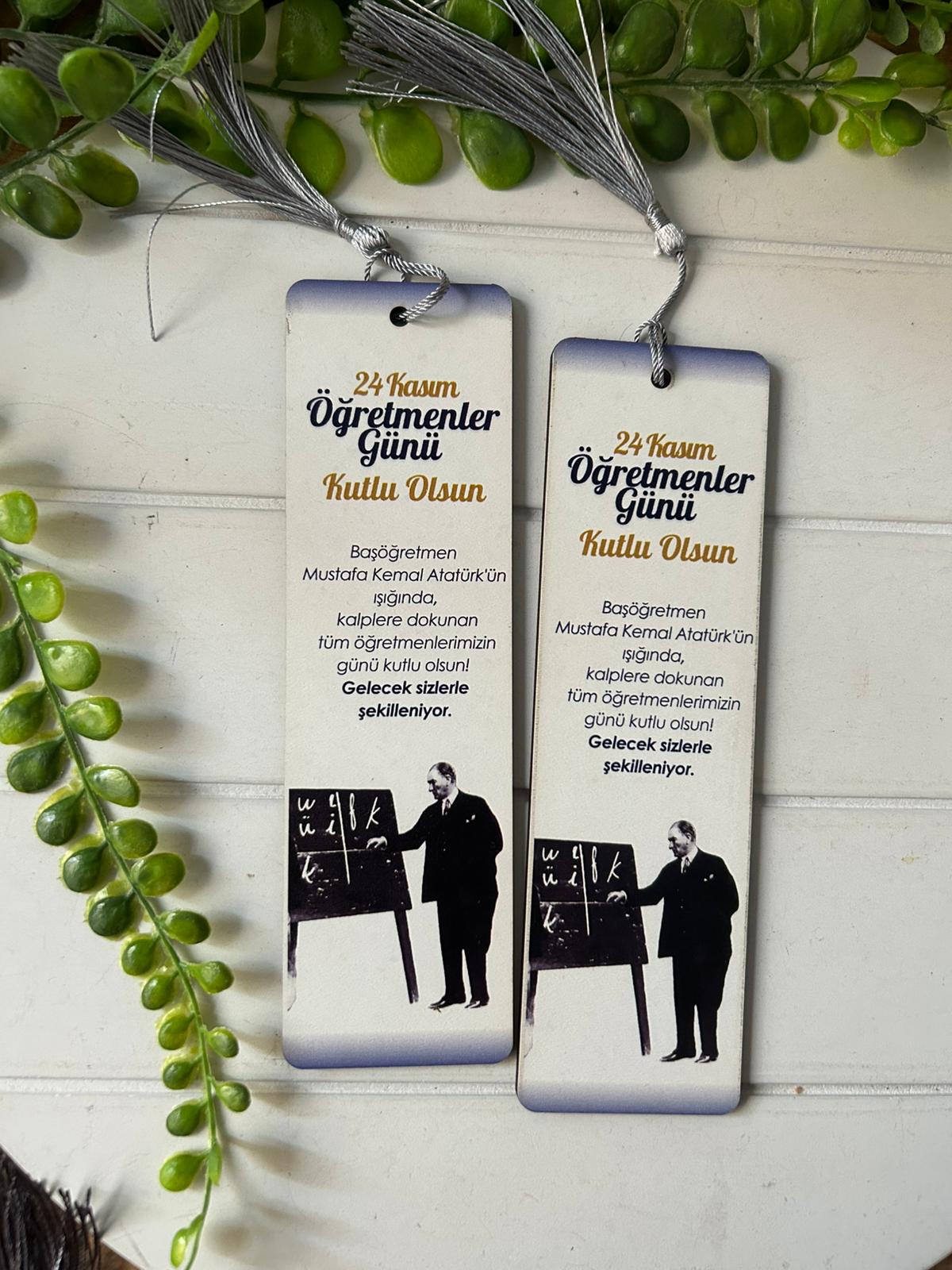 Öğretmenler Günü  Atatürk Ahşap Kitap Ayracı