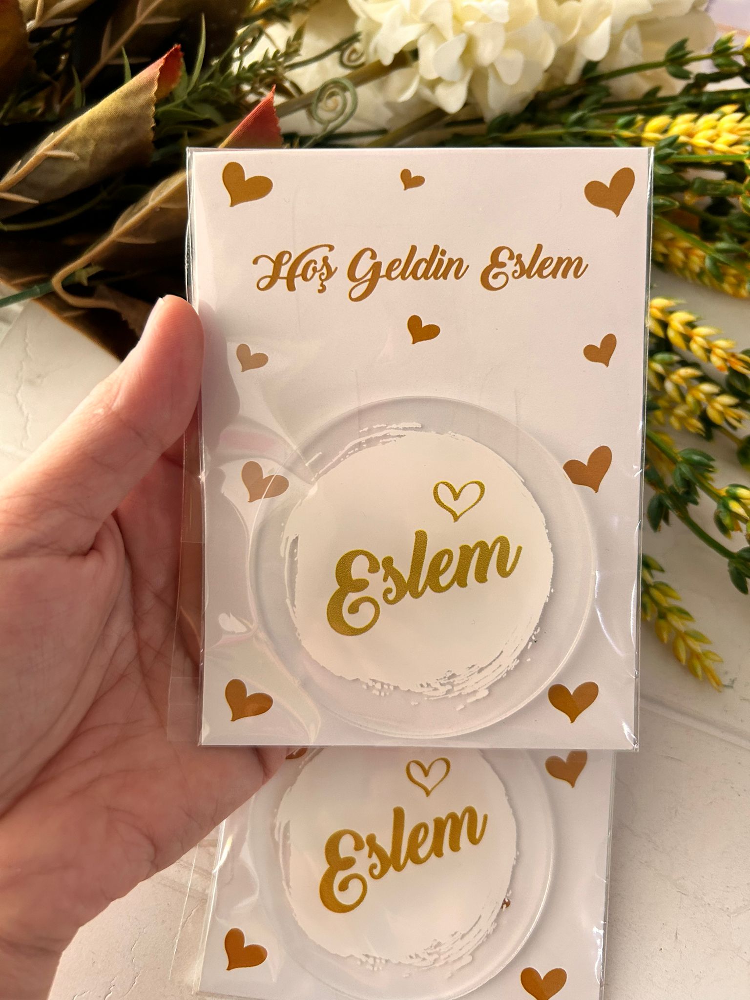 Minik Kalp  Pleksi Magnet