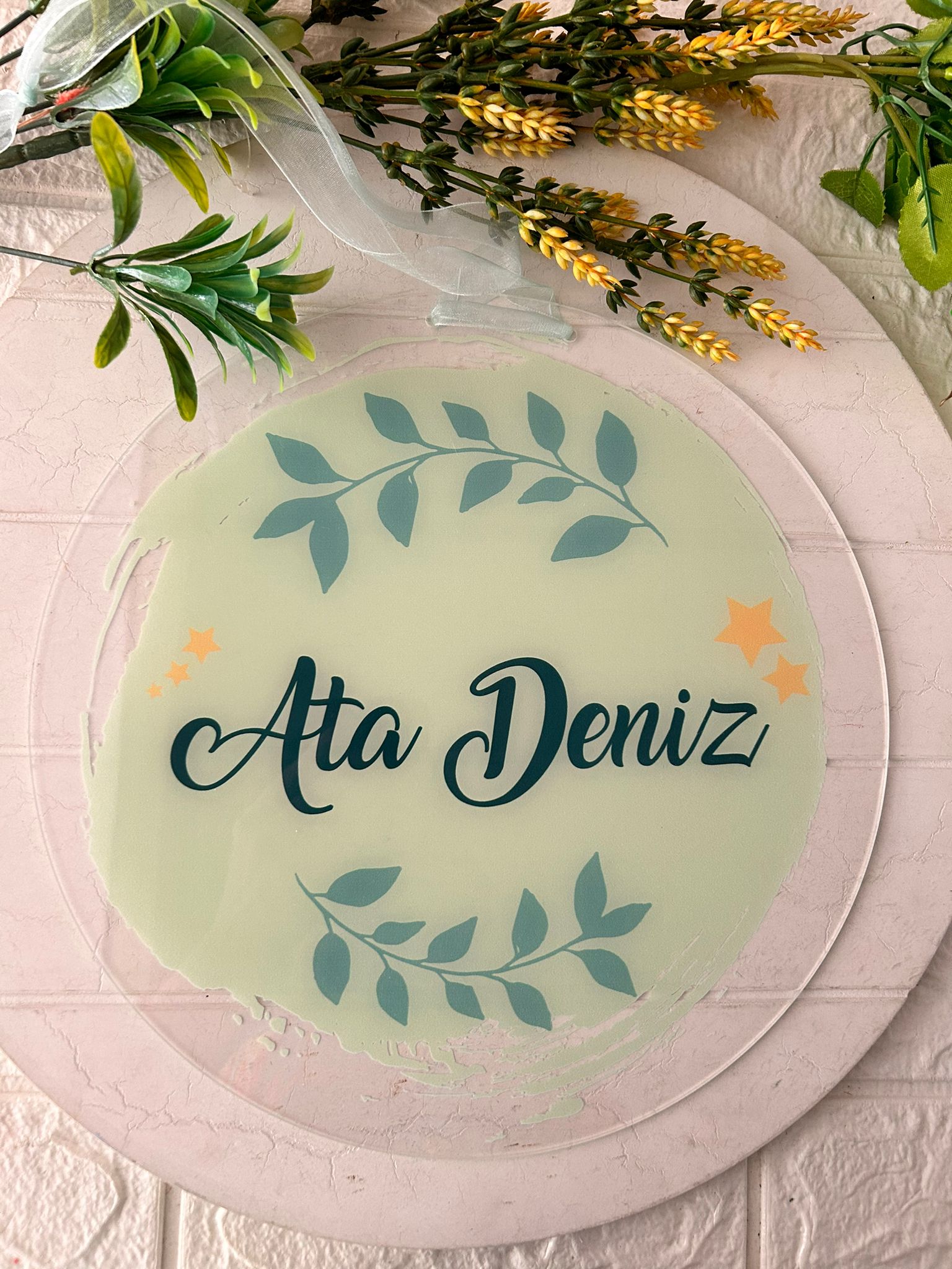 PLEKSİ KAPI SÜSÜ 30 CM SADE TASARIM