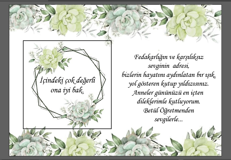 Anneler Günü  Temalı Kare Pleksi Ayna