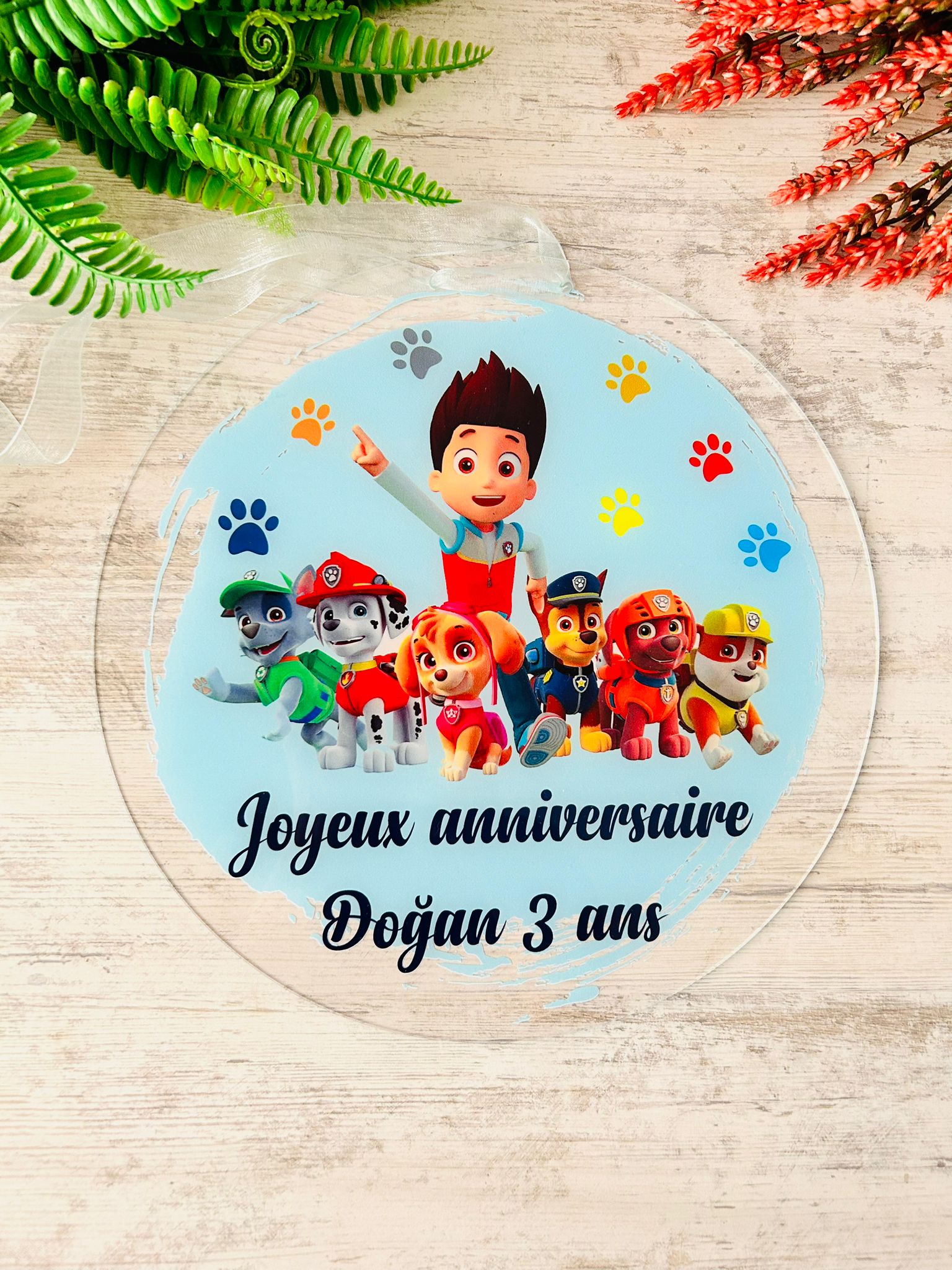 PLEKSİ KAPI SÜSÜ 30 CM PAW PATROL  TEMALI