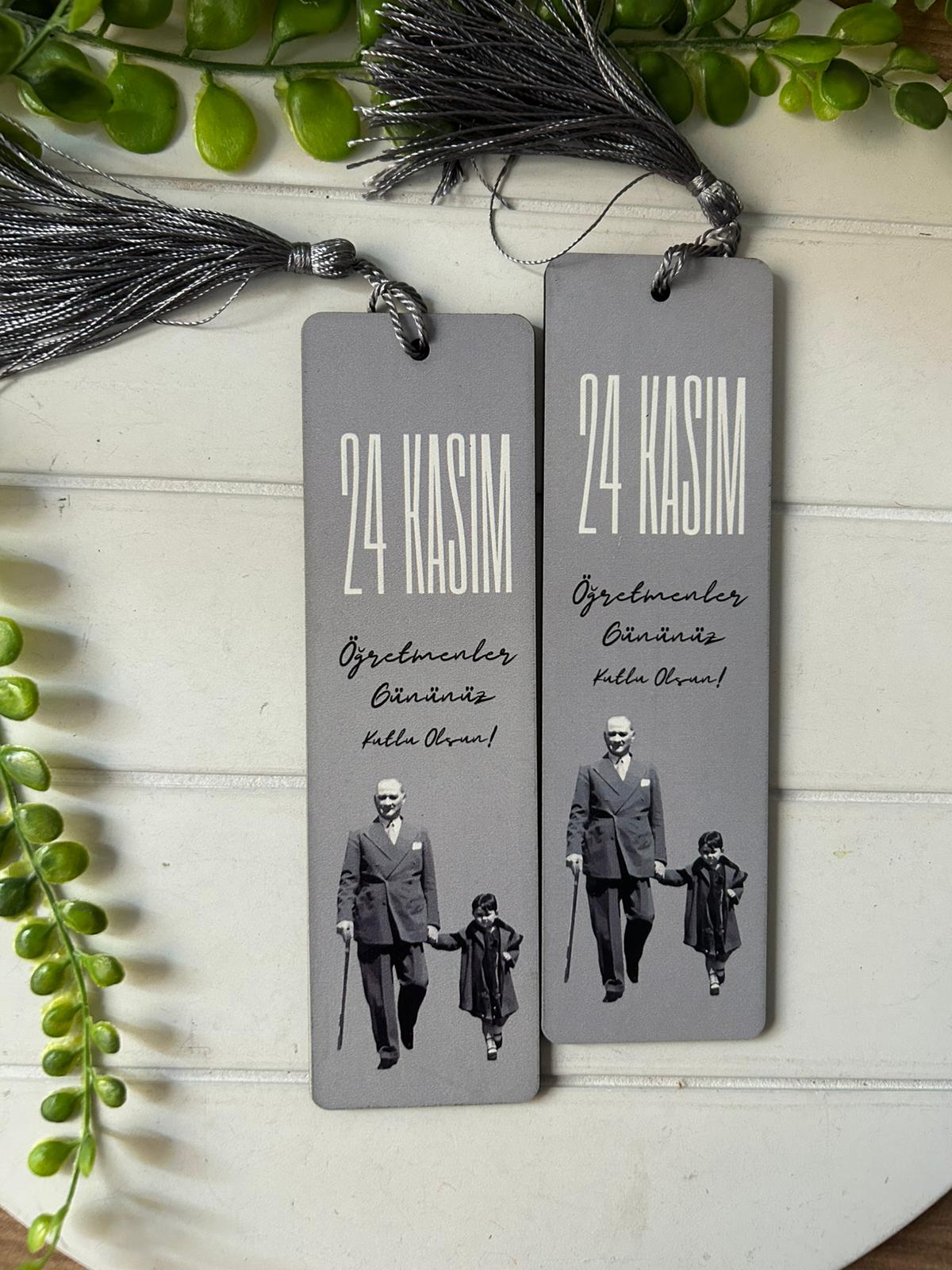 Öğretmenler Günü  Atatürk Ahşap Kitap Ayracı