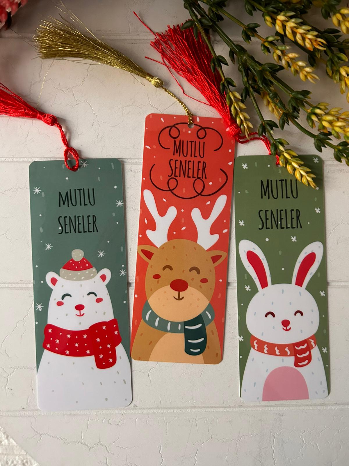 Noel-Yeni Yıl-Yılbaşı Temalı Kitap Ayracı (Desenler Karışık Yollanır)