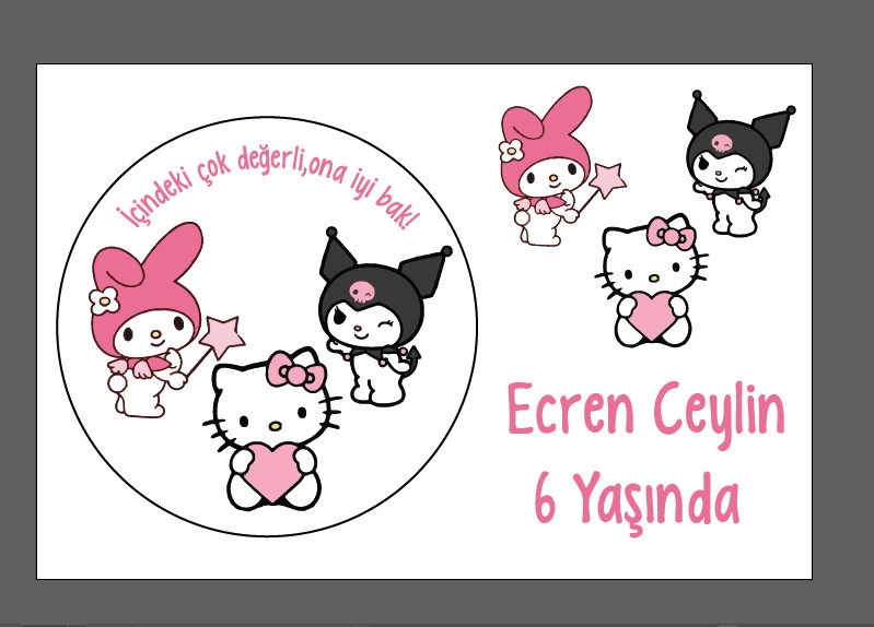 KAWAİ TEMALI  YUVARLAK PLEKSİ  AYNA