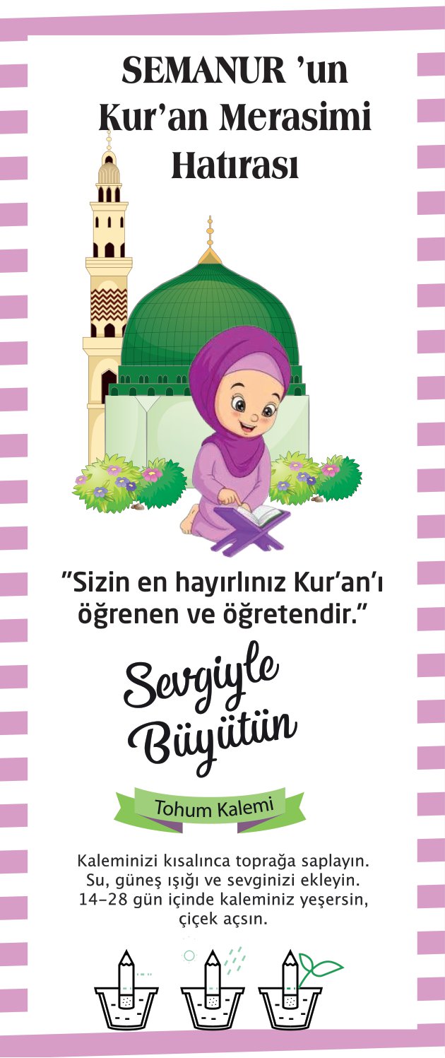 Kuran Okuyorum  Temalı Tohumlu Kalem