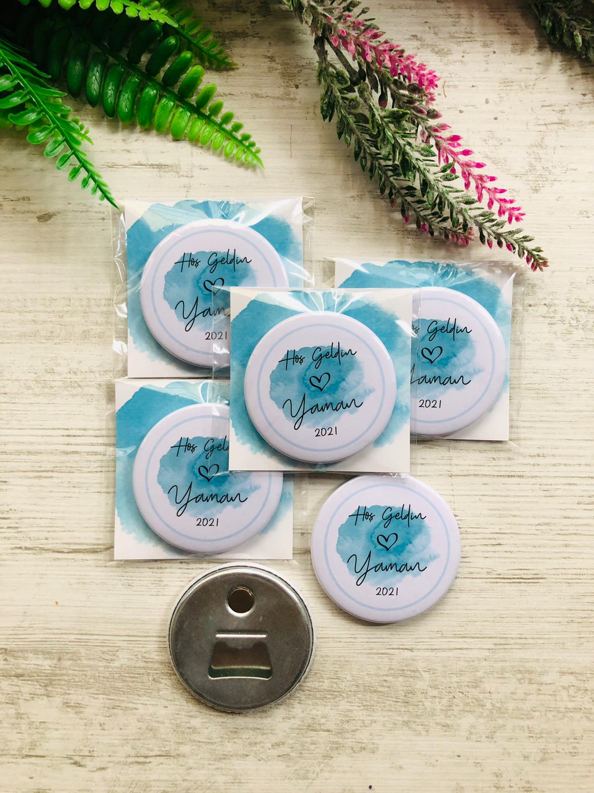 Buton Açacak Magnet Mavi Suluboya