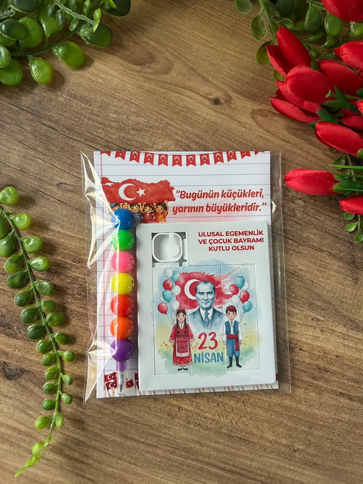 23 NİSAN PUZZLE+EMOJİ KALEM SET