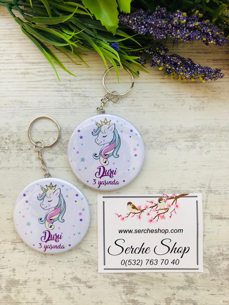 Unicorn Temalı  Açacaklı Anahtarlık