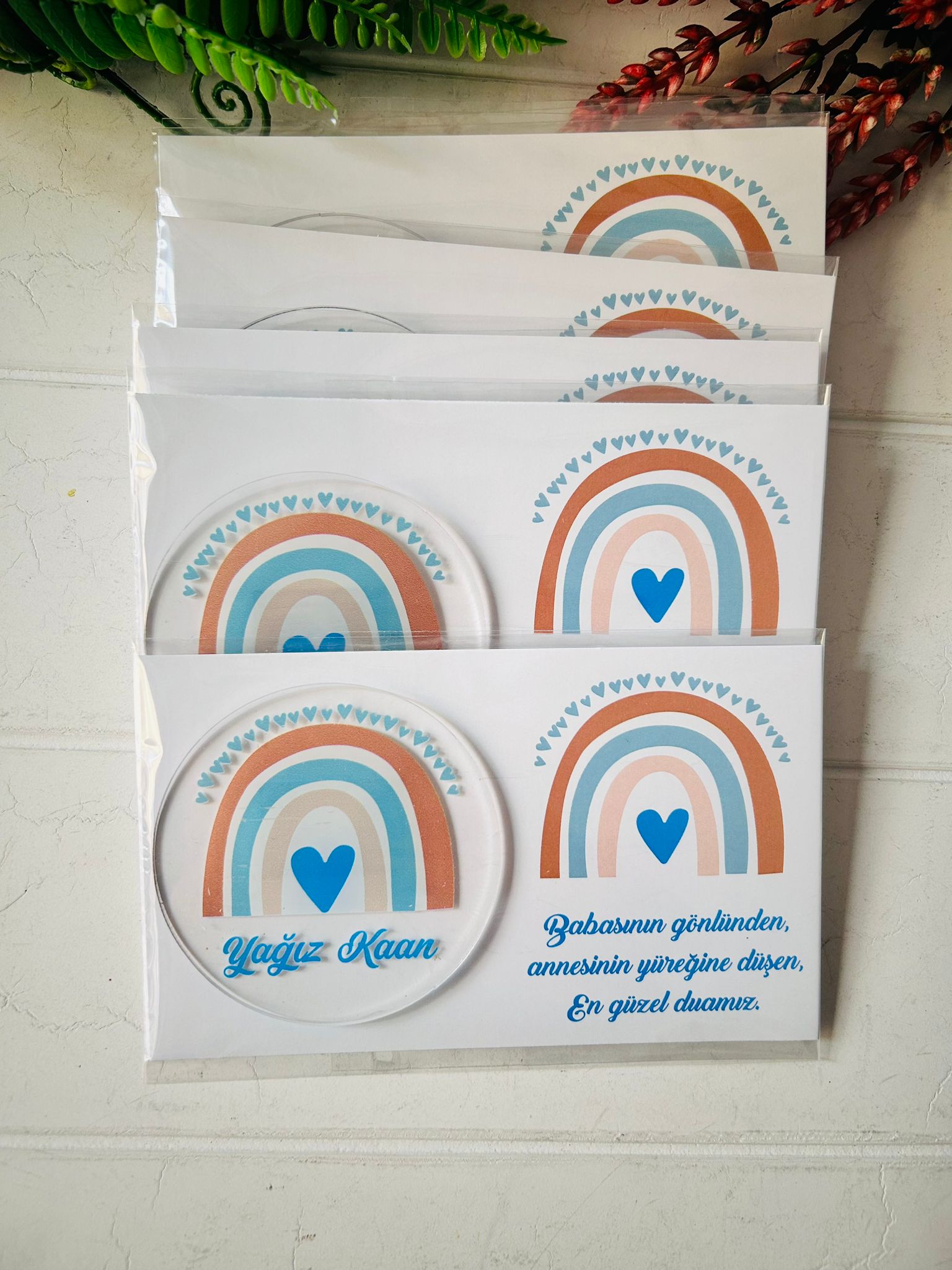 Mavi Gökkuşağı  Temalı Pleksi Magnet