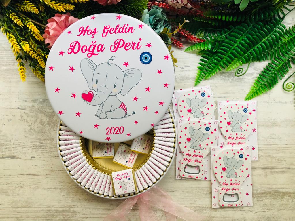 Yavru Fil Temalı Çikolata+Açacaklı Set « Serche Shop / Kişiye