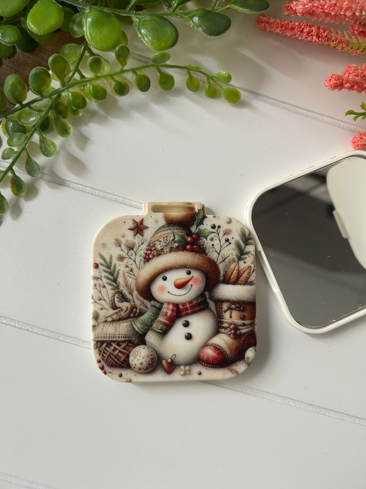 Nostalji Yeni Yıl-Noel-Yılbaşı Kare Ayna