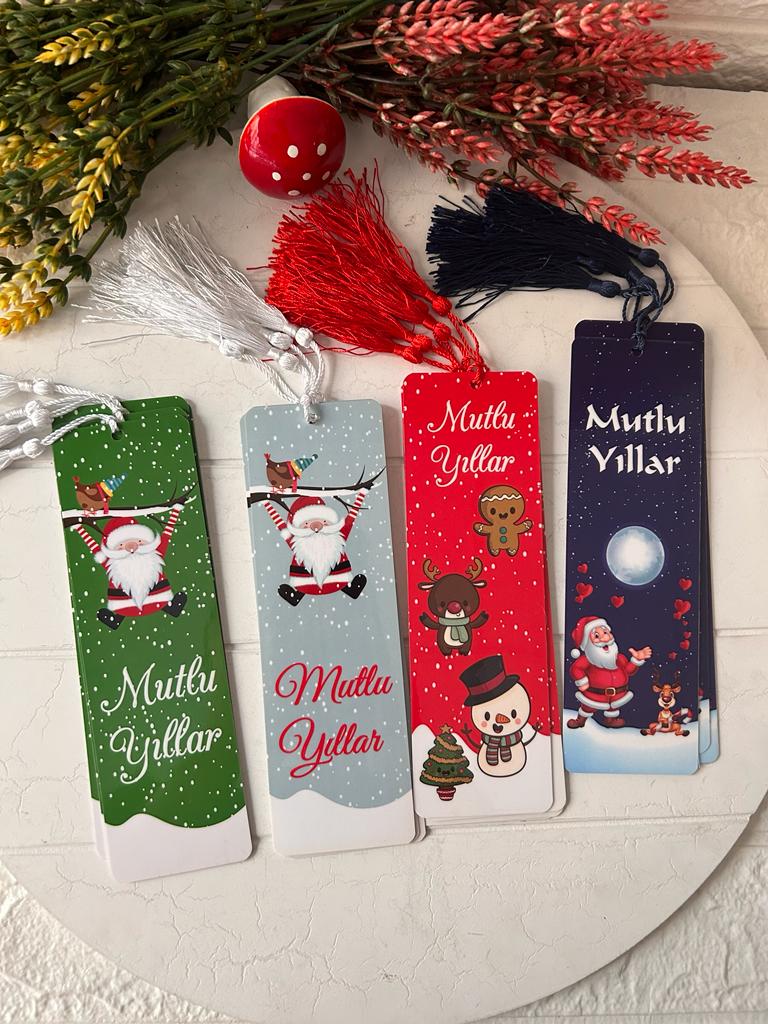 Noel-Yeni Yıl-Yılbaşı Temalı Kitap Ayracı (Desenler Karışık Yollanır)