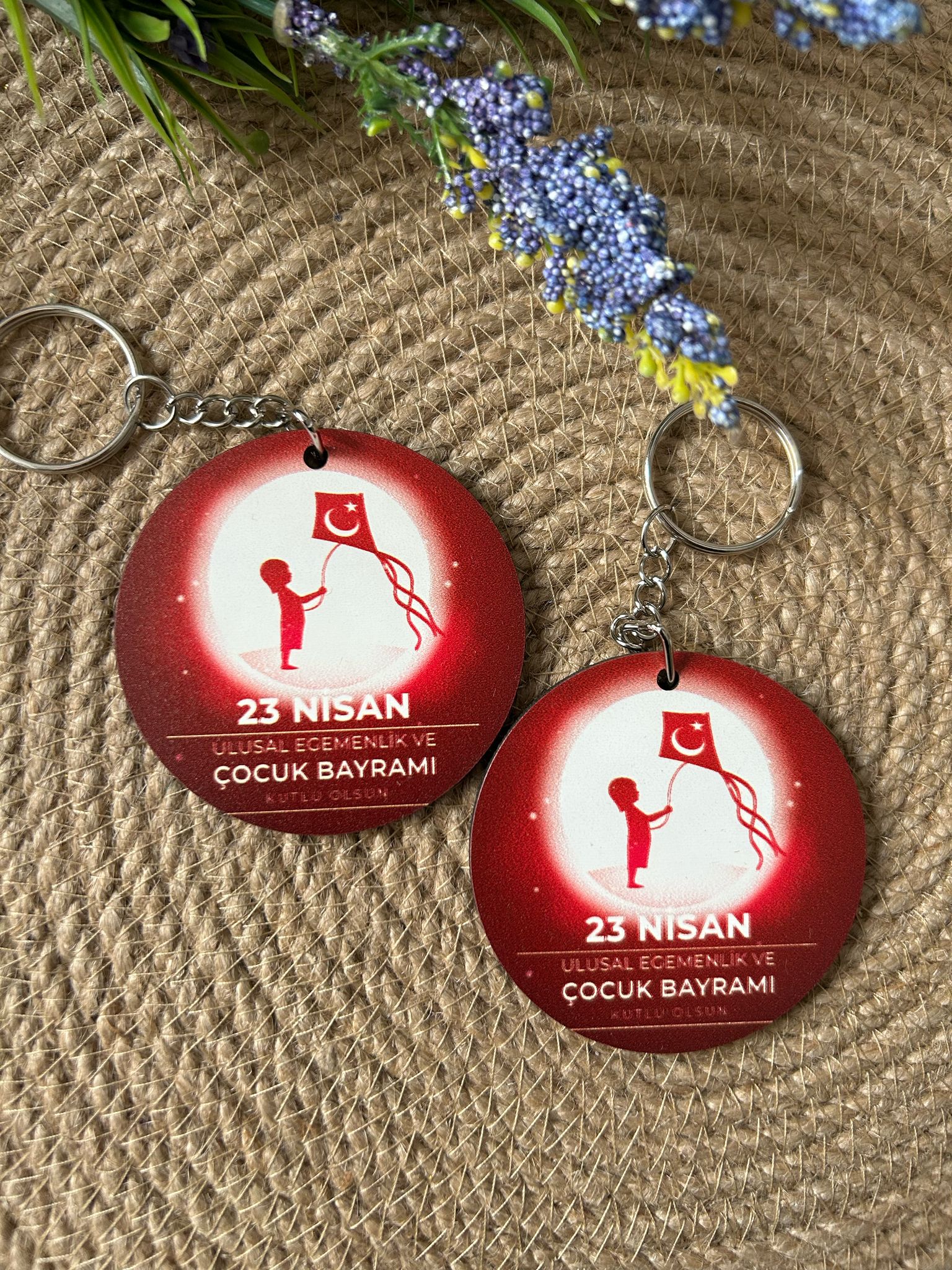 23 Nisan Temalı Ahşap Anahtarlık