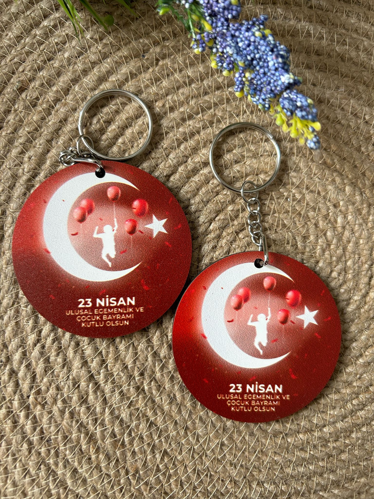 23 Nisan Temalı Ahşap Anahtarlık