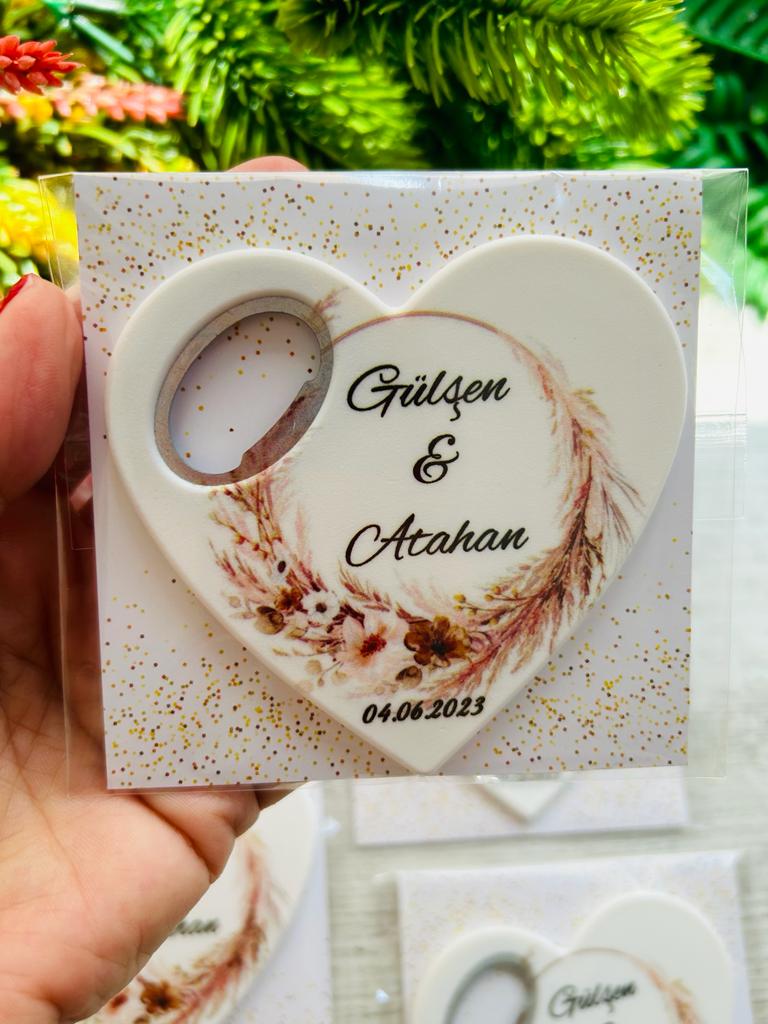 Çiçek Temalı Kalp Magnet