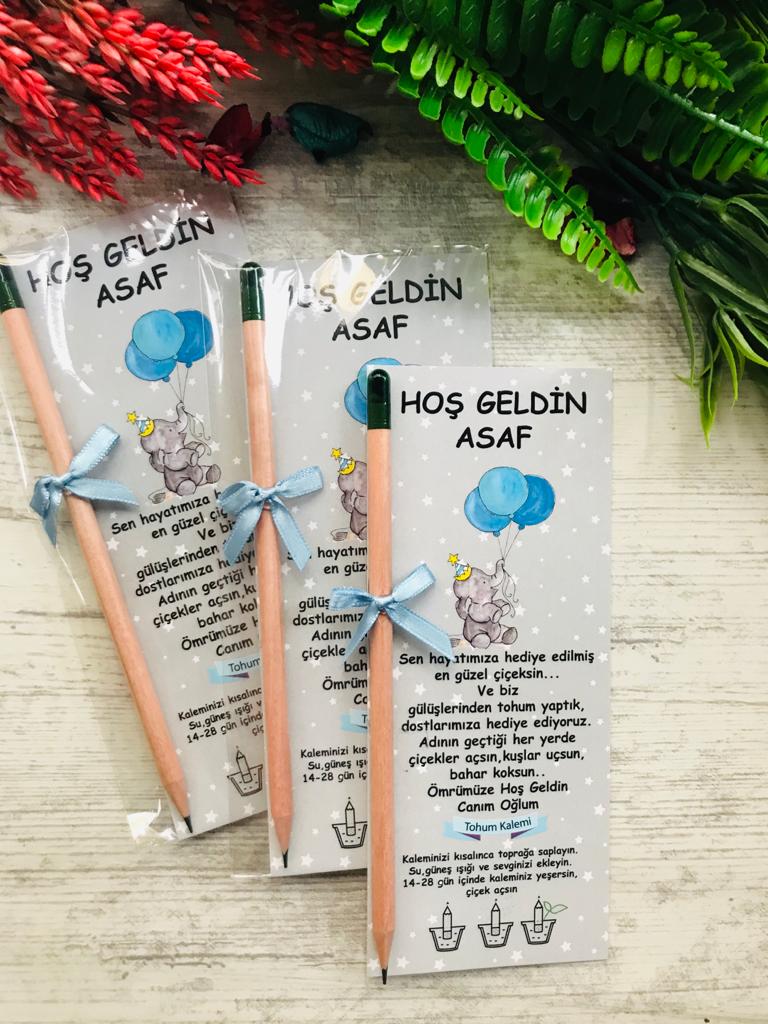 Balon Tutan Fil Temalı Tohumlu Kalem