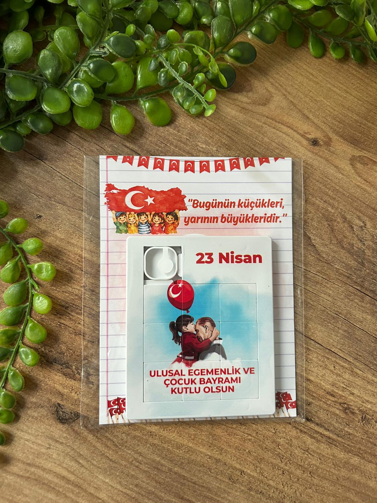 23 Nisan Temalı Eğitici Çocuk Puzzle 9 Parça  - Milli Bayram Hatırası