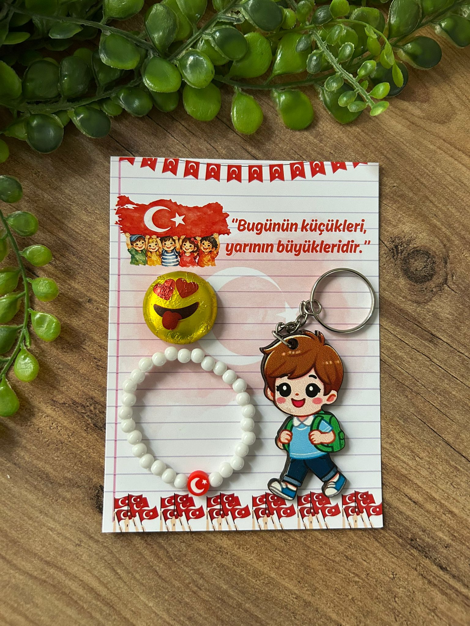 23 NİSAN  BİLEKLİK+ÇİKOLATA+ANAHTARLIK  SET