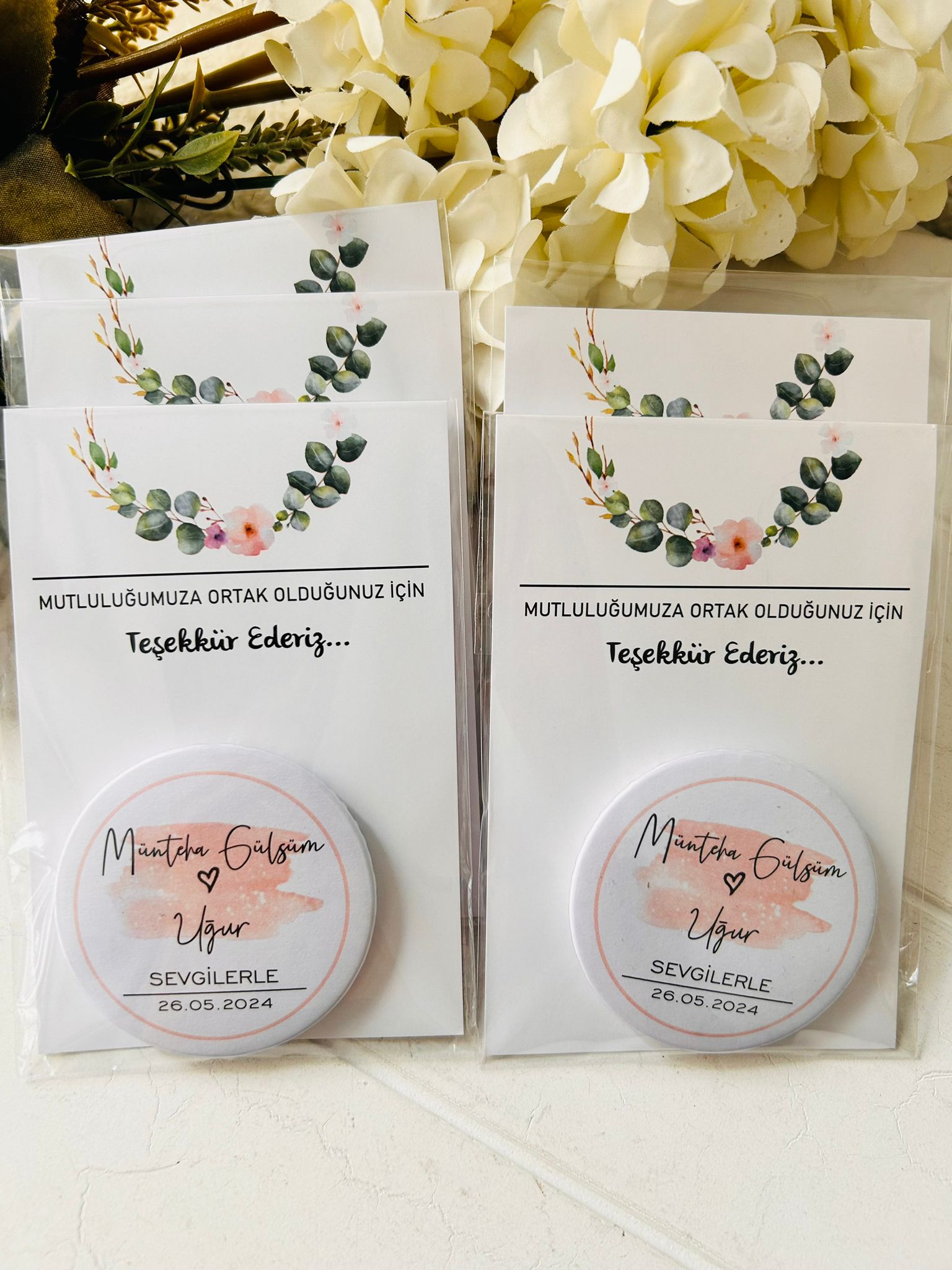 Suluboya Somon Renk  Temalı Buton  Açacaklı Magnet