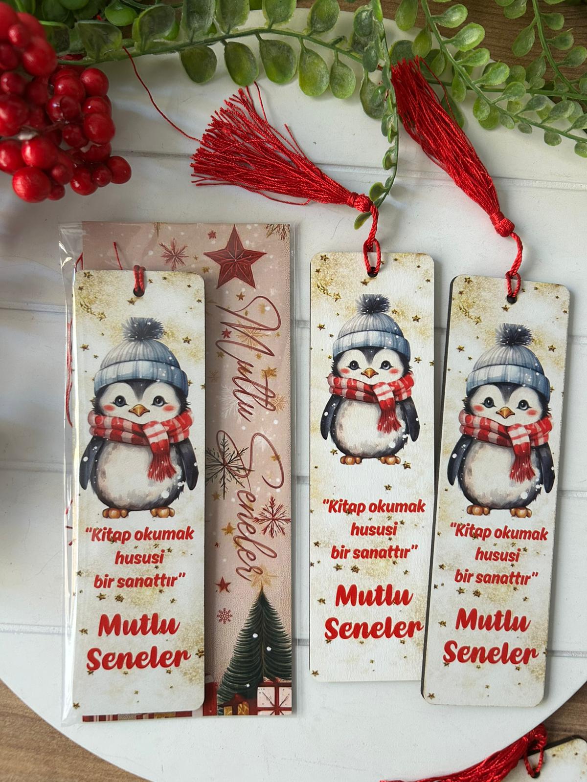 Ahşap Kitap Ayraçları -Noel Yeni Yıl Temalı