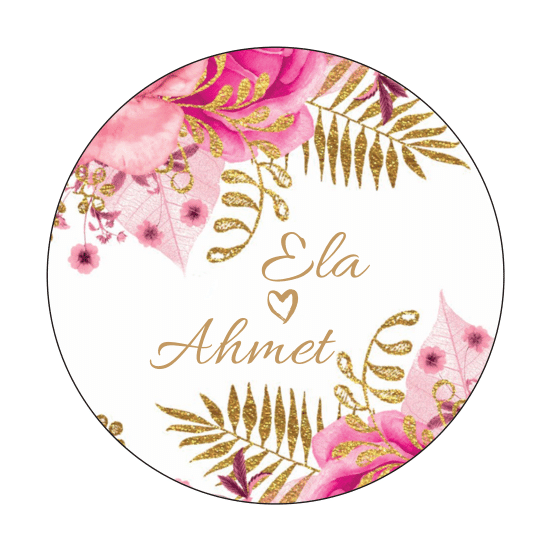 Pembe Çiçekli  Buton  Açacaklı Magnet