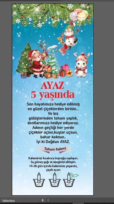 Noel  Temalı Tohumlu Kalem