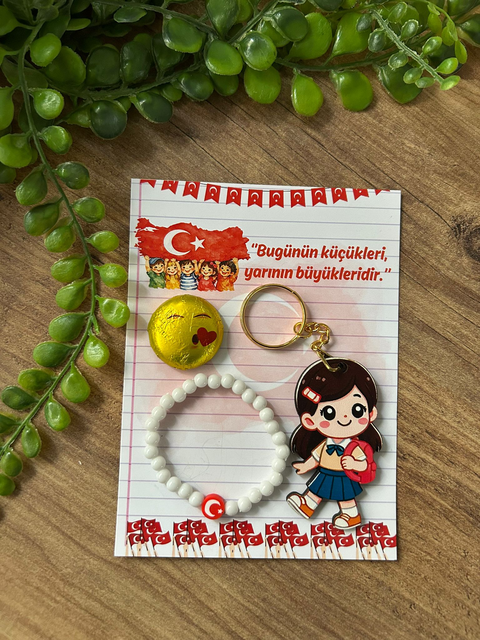 23 NİSAN  BİLEKLİK+ÇİKOLATA+ANAHTARLIK  SET