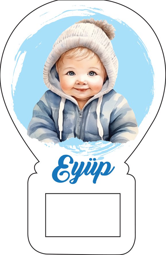 Şirin Erkek Bebek Temalı Balon Magnet
