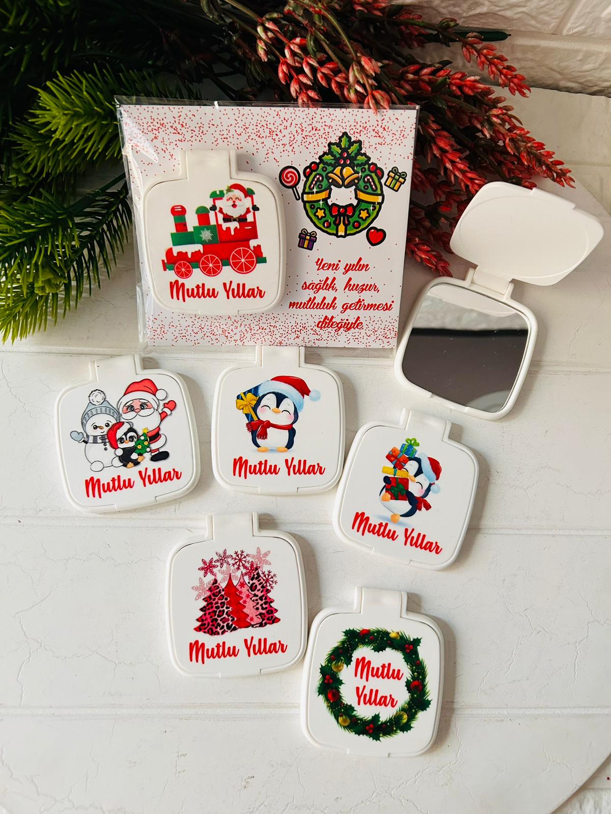 Noel-Yeni Yıl-Yılbaşı  Kare Pleksi Ayna (Karışık Yollanır)