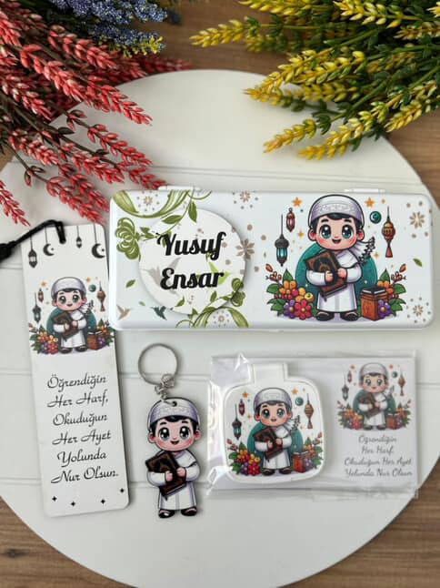 ERKEK -KUR'AN OKUYORUM  KALEMLİK SET