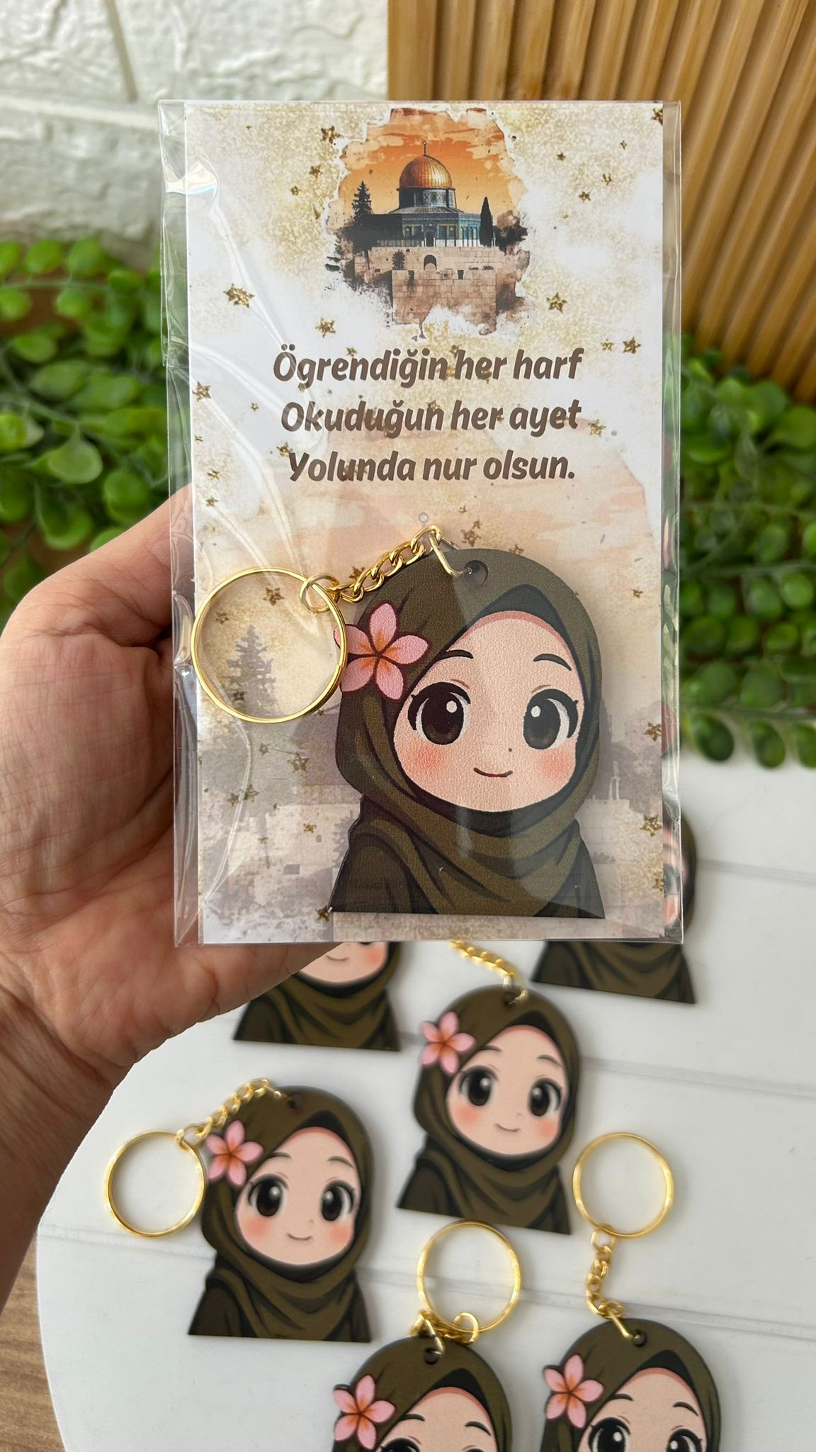 Kuran Okuyorum-Öğrenci-Ahşap Anahtarlık