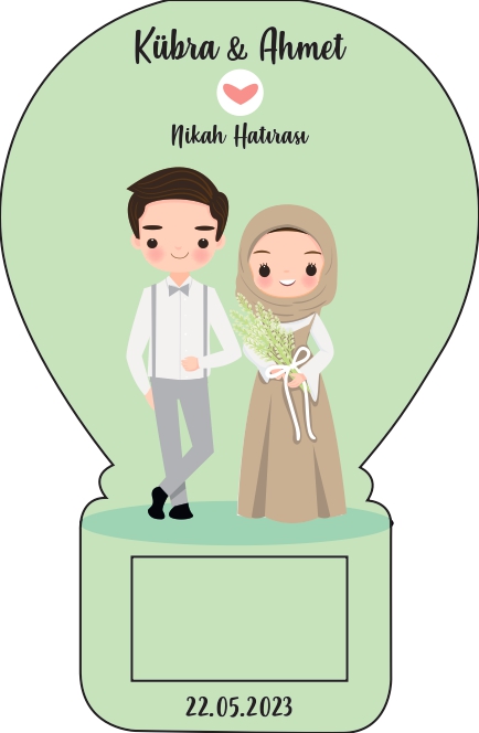 Gelin ve Damat Temalı Balon Magnet