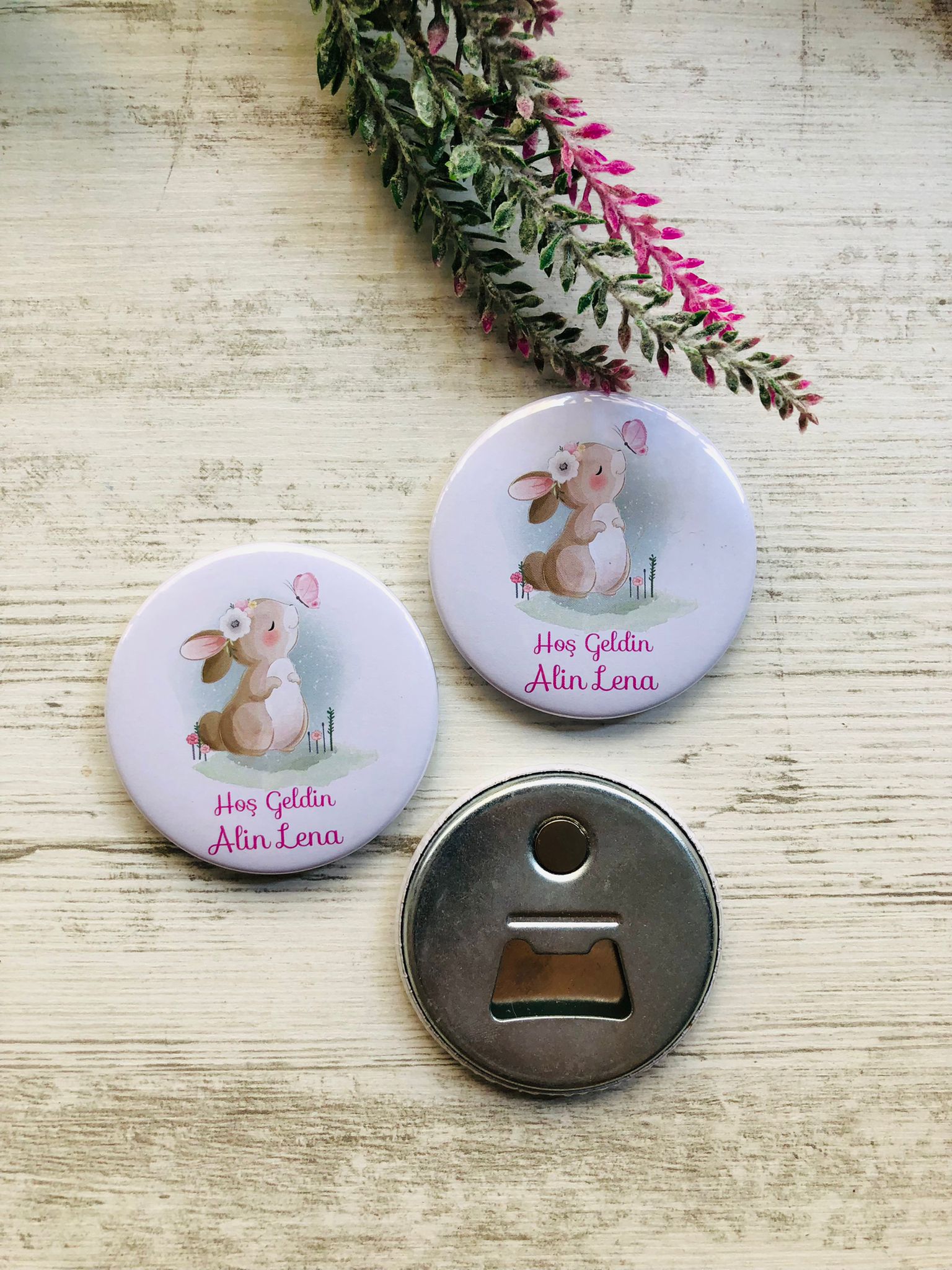 Buton Açacak Magnet Tavşan Temalı