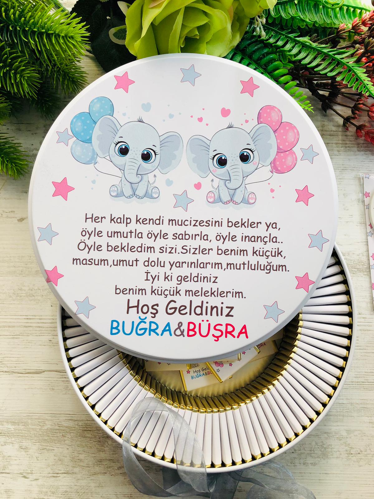 İKİZLER TEMALI ÇİKOLATA KUTUSU