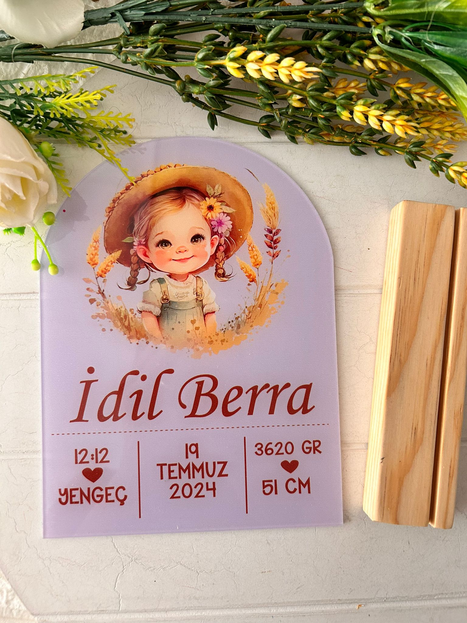 Masa Üstü Pleksi  Stant Creatice Şirin Bebek