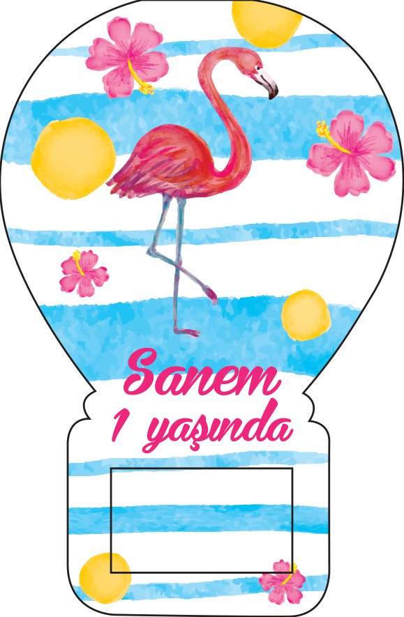 Flamingo Temalı Balon Magnet