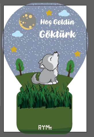 Kurt Temalı Temalı Balon Magnet