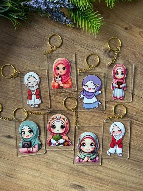 Kız ve Erkek Karışık Desenlerde  5x7 cm Pleksi Anahtarlık-Toptan